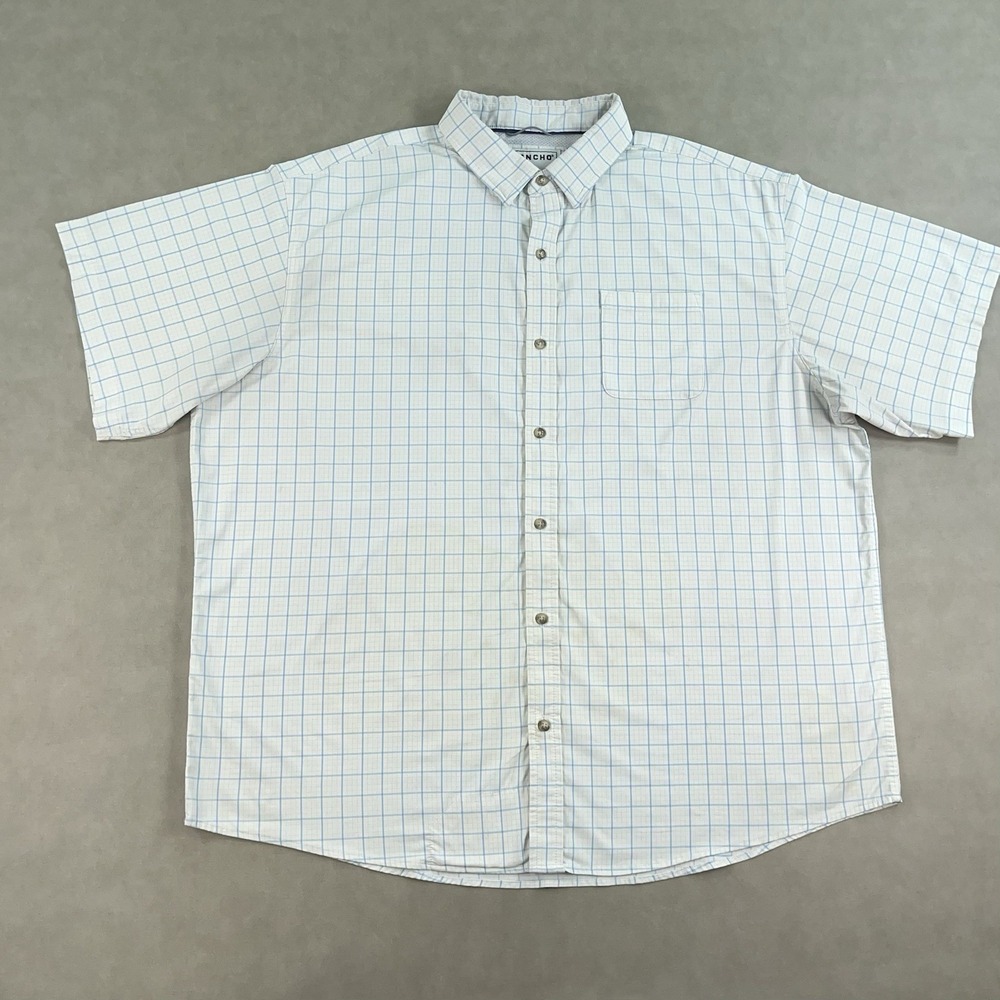 Poncho Shirt Mens 2XL White Short Sleeve Regular Fit Performance Flaws *READ